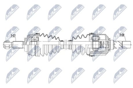 ПІВВІСЬ | RENAULT MEGANE III 2.0TCE,2.0RS 09-15 /ЛІВ/ NTY NPWRE083 (фото 1)