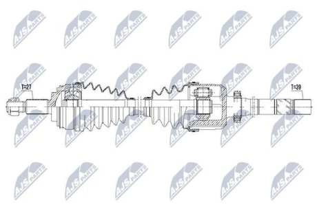 ПІВВІСЬ | RENAULT MEGANE III 2.0TCE,2.0RS 09-15 /ПРАВ/ NTY NPWRE085