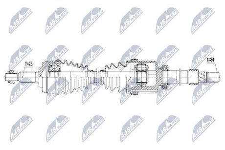 ПІВВІСЬ | RENAULT 1.5DCI MEGANE III-09-15, SCENIC/GRAND SCENIC III 08-15, FLUENCE 10- /ПРАВ,ATM/ NTY NPWRE095