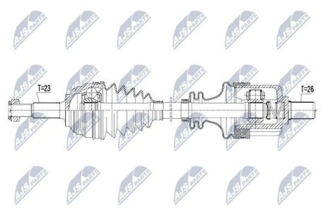 ПІВВІСЬ | RENAULT CLIO III 1.6 08-, MODUS/GRAND MODUS 1.6-, DACIA LOGAN 1.6 04- /ЛІВ/ NTY NPWRE105