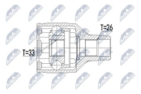 ШАРНІР РІВНИХ КУТОВИХ ШВИДКОСТЕЙ | SUZUKI SX4 2WD/4WD 1.9DDIS 06-, FIAT SEDICI 1.9D 2WD/4WD 06- /ПРАВ/ NTY NPWSU016