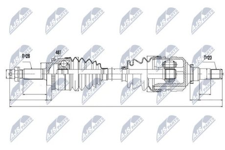 ПІВВІСЬ | TOYOTA COROLLA 1.4VVTI,1.6VVTI 01-06 /ПРАВ/ NTY NPWTY056