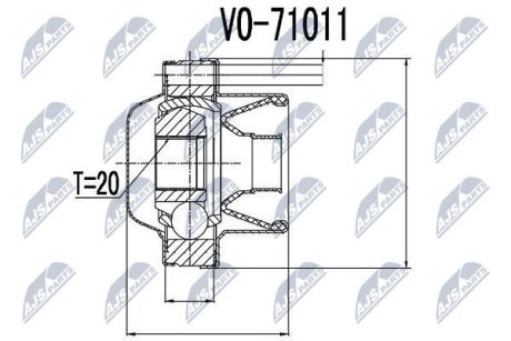 ШАРНІР РІВНИХ КУТОВИХ ШВИДКОСТЕЙ | VOLVO S70/V70/XC70 -00 NTY NPWVV006