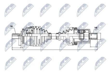 ПІВВІСЬ | VOLVO S80 2.8T6,2.9T,3.0,3.0T6 2000-2006 /ATM,ЛІВ/ NTY NPWVV018