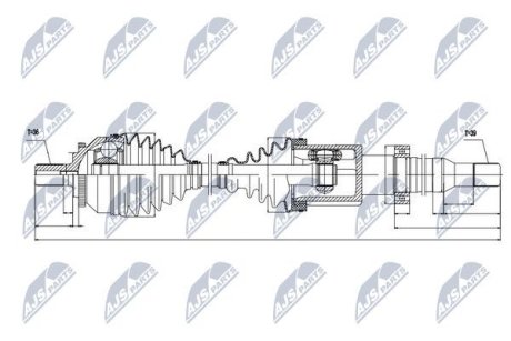 ПІВВІСЬ | VOLVO S80 2.8T6,2.9T,3.0,3.0T6 2000-2006 /ATM,ПРАВ/ NTY NPW-VV-019