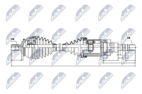 ПІВВІСЬ | VOLVO XC70 2.4D,2.4D5,2.5T 2002-2008 /ПРАВ/ NTY NPWVV020