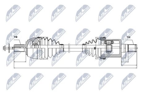 ПІВВІСЬ | VOLVO S80 2.5T 2007-2013 AT LH VOLVO S60 II D3/D4/D5 10-15, S80 II D5, 2.5T 07-, V60 D3/D5 10-16, V70 III D3/D4 10-15 /ЛІВ, ATM/ NTY NPWVV023