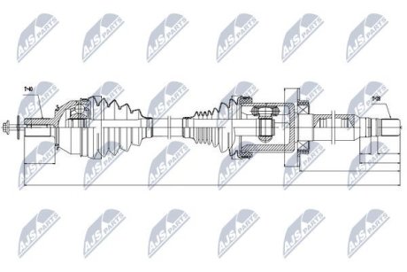 ПІВВІСЬ | VOLVO S60II/V60 2.0T3/T5 14-17 /ПРАВ,ATM/ NTY NPWVV026