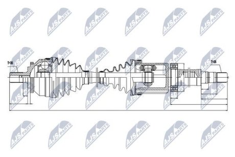 ПІВВІСЬ | VOLVO S80 2.0T,2.4T,2.5T 99-06 /ПРАВ,ATM/ NTY NPWVV029