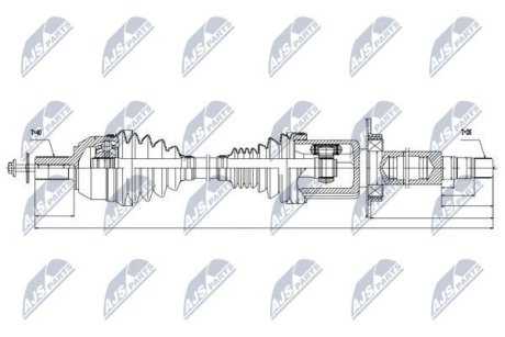 ПІВВІСЬ | VOLVO S60II/V60 1.5/1.6 T3/T4 15- /ПРАВ,ATM/ NTY NPWVV032