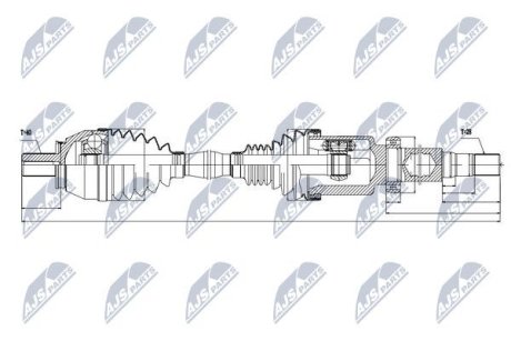 ПІВВІСЬ | VOLVO ENG.2.0T,2.0T5 S60II/V60 10-15, S80 10-, V70III 2.0T 10- /ПРАВ,ATM/ NTY NPWVV034