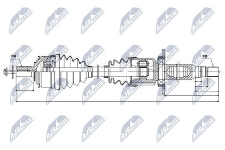 ПІВВІСЬ | VOLVO S90/V90 2.0T4/T5, 2.0D4/D5 16- /ПРАВ,ATM/ NTY NPWVV035