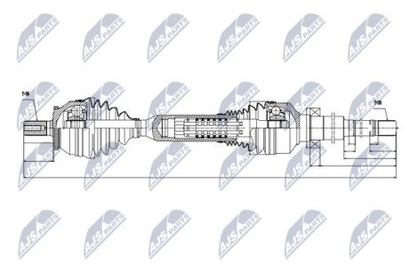 ПІВВІСЬ | VOLVO XC90 2.4D4/D5,2.5T 02-14 /MTM,ПРАВ/ NTY NPWVV049