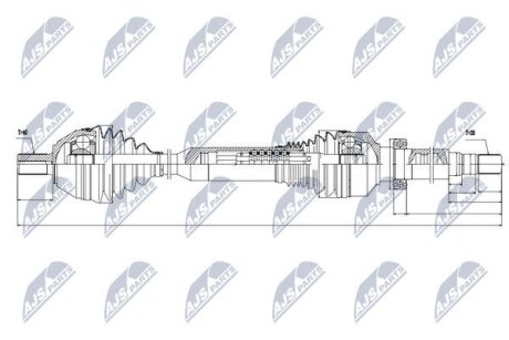 ПІВВІСЬ | VOLVO XC90 D3/D5 02-14 VIN->354475, 3.2V6 VIN ->354978 02-14, 4.4V8 VIN ->367133 02-07 /ЛІВ,ATM/ NTY NPWVV050