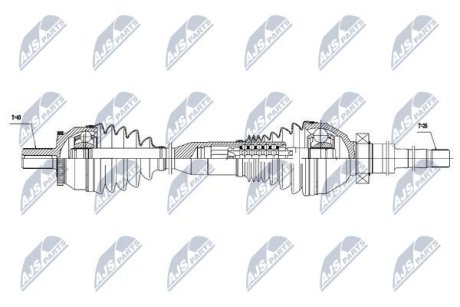 ПІВВІСЬ | VOLVO XC90 VIN 354118-> 2.5T 02-07, 2.4D5 02-07 2007-2014 /ПРАВ,ATM/ NTY NPWVV060