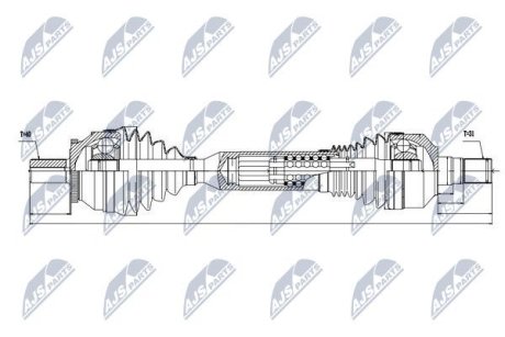 ПІВВІСЬ | VOLVO AWD XC60 3.2V6 09-15, 3.0T6 08-15, 2.0D3/D4 10-14 /ЛІВ,ATM TF-80SC/ NTY NPWVV061