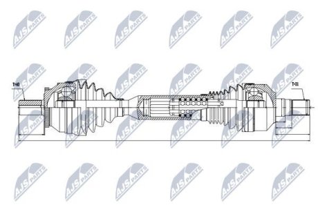 ПІВВІСЬ | VOLVO XC90 D3/D5 02-14 VIN 354476->, 3.2V6 VIN 354979-> 02-14, 4.4V8 VIN 367133-> 02-07 /ЛІВ,ATM/ NTY NPWVV063