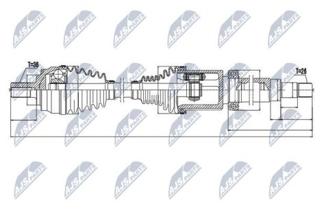 ПІВВІСЬ | VOLVO V40 D2/T3/T4 12- /ПРАВ,MTM/ NTY NPWVV065