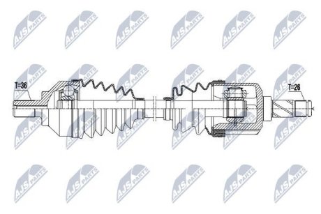 ПІВВІСЬ | VOLVO ENG. 2.4AWD,2.4TDI D5,2.4,T5 S40/V50 04-, C30/C70 06- /ЛІВ,MTM/ NTY NPWVV067