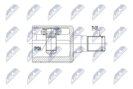 ШАРНІР РІВНИХ КУТОВИХ ШВИДКОСТЕЙ | VOLVO S80 2.5T 2007-2013 AT LH VOLVO S60 II D3/D4/D5 10-15, S80 II D5, 2.5T 07-, V60 D3/D5 10-16, V70 III D3/D4 10-15, V40 2.0T4/T5,2.0D3/D4 12-17 /ЛІВ,ATM/ NTY NPWVV068