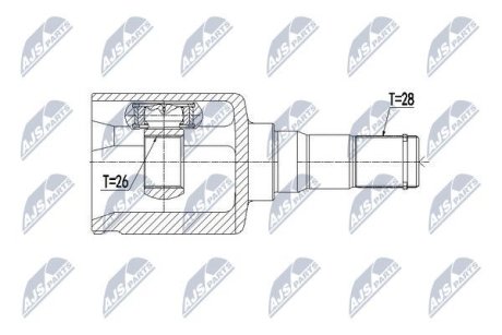 ШАРНІР РІВНИХ КУТОВИХ ШВИДКОСТЕЙ | VOLVO 2.0T,2.0T5 S60II/V60 10-15, S80 10-, V70III 2.0T 10- /ЛІВ,ATM/ NTY NPWVV070