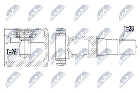 ШАРНІР РІВНИХ КУТОВИХ ШВИДКОСТЕЙ | VOLVO 2.0T,2.0T5 S60II/V60 10-15, S80 10-, V70III 2.0T 10- /ПРАВ,ATM/ NTY NPWVV071