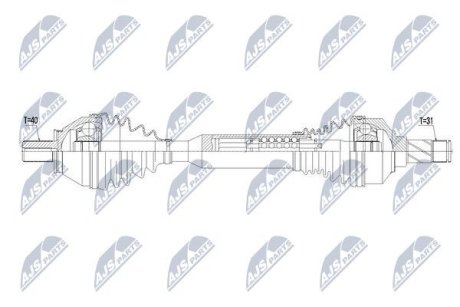 ПІВВІСЬ | VOLVO XC60 D3/D4/D5 2.0D/2.4D 10- /ЛІВ,ПЕРЕД,MTM M66/ NTY NPWVV103