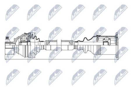 ПІВВІСЬ | VW GOLF V/VI 1.9/2.0TDI 03-, PASSAT 1.9TD, 2.0TDI, 3.2FSI 05-, CADDY 04-, TOURAN 03-, JETTA 05-, CC 11-, SKODA OCTAVIA 1.9/2.0TDI 04, SUPERB 2.0TDI 08-, AUDI A3 1.9/2.0TDI 03- /ПРА NTY NPWVW038