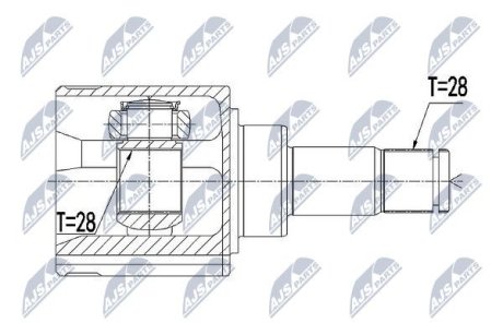 ШАРНІР РІВНИХ КУТОВИХ ШВИДКОСТЕЙ | VW POLO 1.0 14-, SKODA FABIA III 1.0 14-, SEAT IBIZA 1.0 15- /Л/П/ NTY NPWVW072