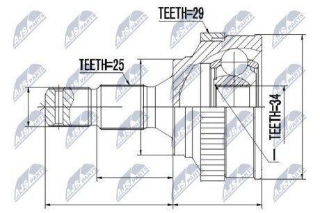 ШАРНИР РАВНЫХ УГЛОВЫХ СКОРОСТЕЙ NTY NPZ-CT-008