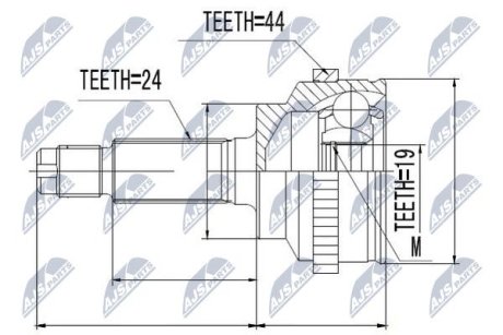 ШАРНІР РІВНИХ КУТОВИХ ШВИДКОСТЕЙ | MAZDA DEMIO 98- /+ABS=44T/ NTY NPZMZ014