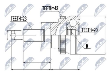 ШАРНІР РІВНИХ КУТОВИХ ШВИДКОСТЕЙ | SUZUKI WAGON R+ MM 1.3 01-, OPEL AGILA H00 1.0,1.2 00- NTY NPZSU031