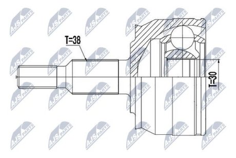 ШАРНІР РІВНИХ КУТОВИХ ШВИДКОСТЕЙ | VW T5/T6 2.0TDI/BITD 2.0TSI 06.2013- NTY NPZVW041