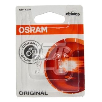 (к/т 2 шт) Автолампа (1,2W 12V W2X4,6D) OSRAM 272102B