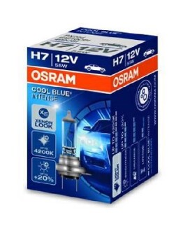 Лампа накаливания, "COOL BLUE INTENSE H7" 12В 55Вт, 1шт OSRAM 64210 CBI