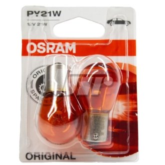 (к/т 2 шт) Автолампа (PY21W 12V BAU15s) OSRAM 750702B