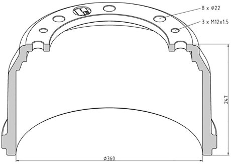 Гальмівний барабан PE AUTOMOTIVE 03642000A