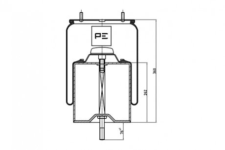 Кожух пневматической рессоры PE AUTOMOTIVE 08402672A (фото 1)