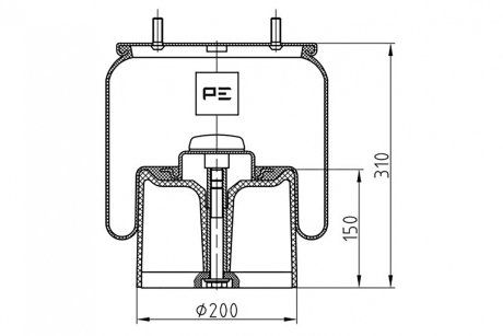 Кожух пневматической рессоры PE AUTOMOTIVE 08408274A