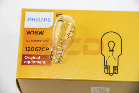 Лампа розжарювання W16W12V 16W W 2,1X9,5d PHILIPS 12067CP