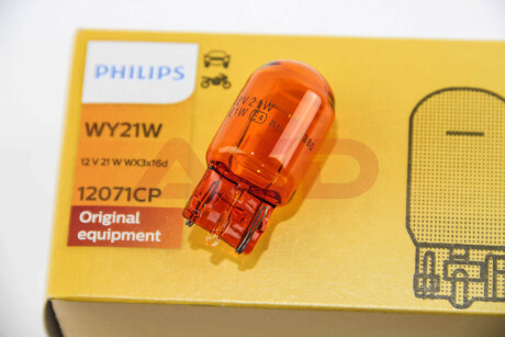 Автолампа Vision WY21W WX3x16d 21 W оранжевая PHILIPS 12071CP