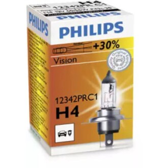 Лампа розжарювання H4 12V 60/55W P43t-38 VISION PHILIPS 12342PRC1