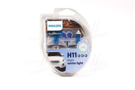 H11 Cristal Vision + 2x W5W 12V 55W PGJ19-2 PHILIPS 12362CVS2