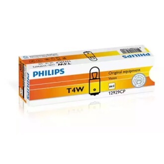 Автолампа Vision T4W BA9s 4 W прозрачная PHILIPS 12929CP