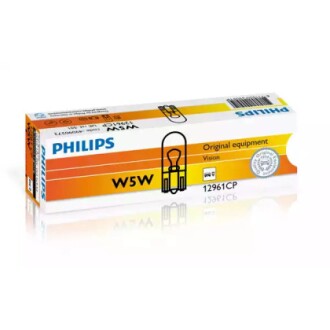 Автолампа Vision W5W W2,1x9,5d 5 W прозрачная PHILIPS 12961CP (фото 1)