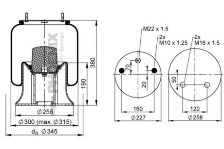 Кожух пневматической рессоры PHOENIX 1 D 23 E-3