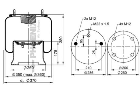 Кожух пневматической рессоры PHOENIX 1 D 28 F-1