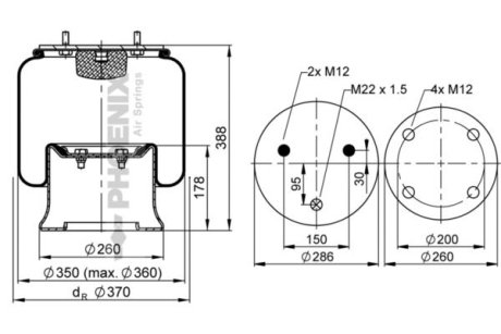 Кожух пневматической рессоры PHOENIX 1D 28 F-5