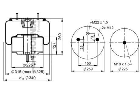 Кожух пневматической рессоры PHOENIX 1 DF 25 A-20