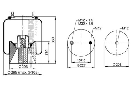 Кожух пневматической рессоры PHOENIX 1 DK 20 A-51